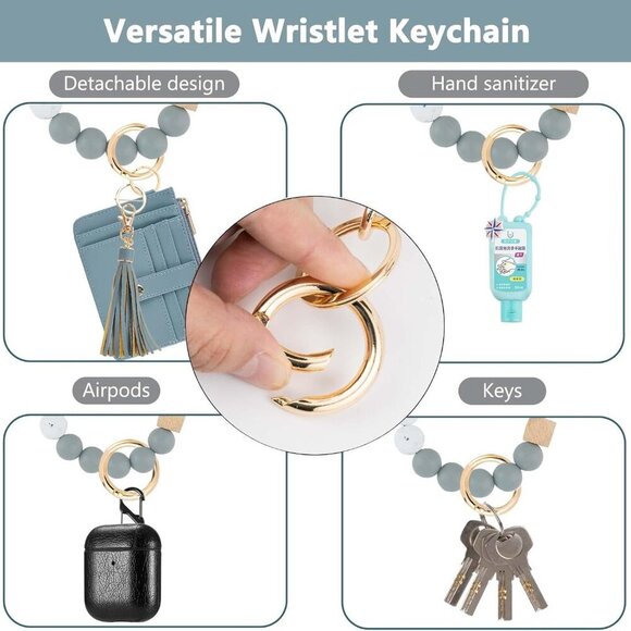 Wallet Keychain Wristlet for Women,Slim RFID Credit Card Holder Purse Tassel Key - Picture 5 of 6